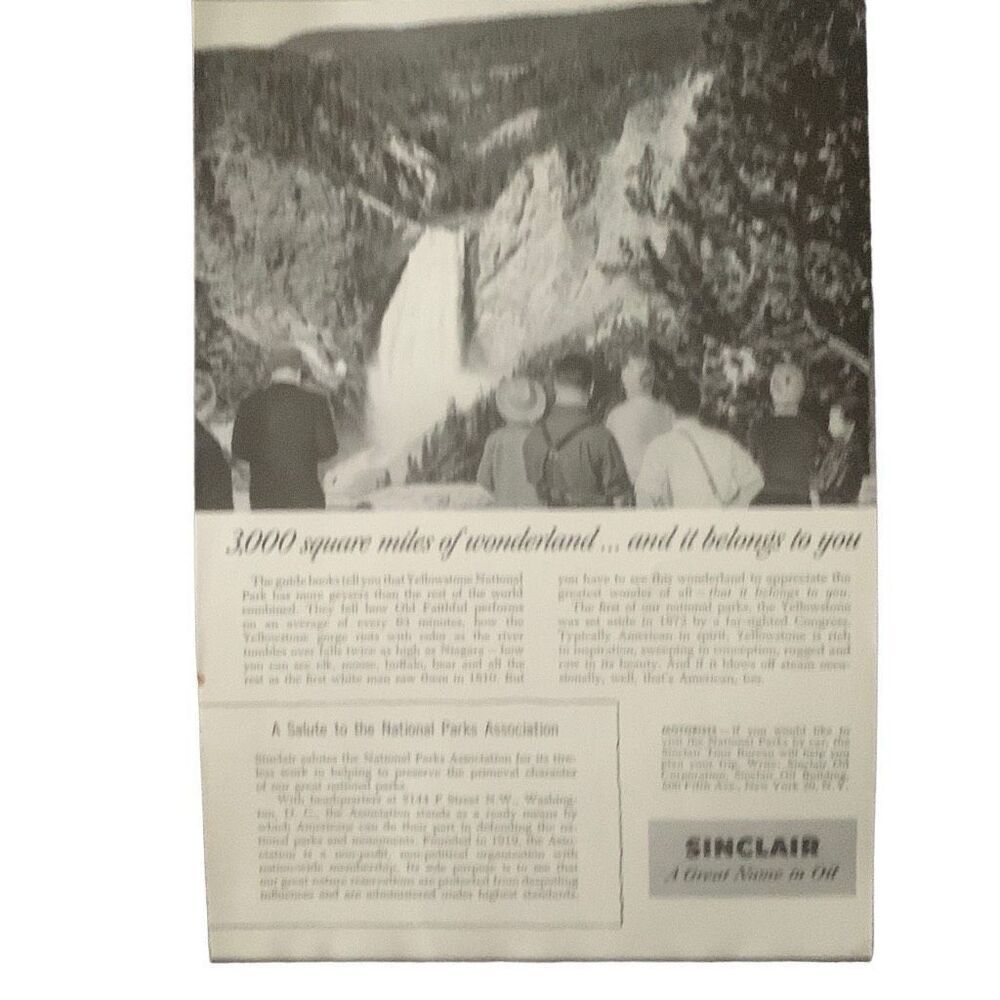 Vintage 1955 Sinclair Oil 3000 Square Miles Ad Advertisement